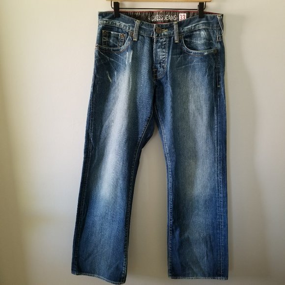 Vintage Authentic REBEL Low Rise Straight Leg Button Fly Men's Jeans W 33 L 30 - Picture 1 of 8